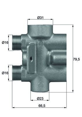 Thermostat, oil cooling MAHLE TO 9 75