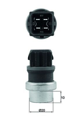Sensor, coolant temperature MAHLE TSE 24