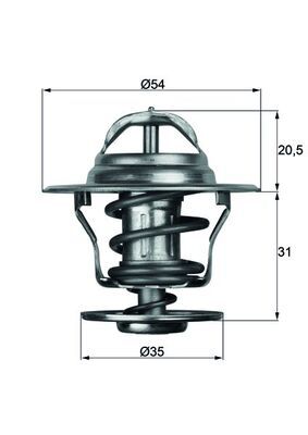Thermostat, coolant MAHLE TX 13 75D