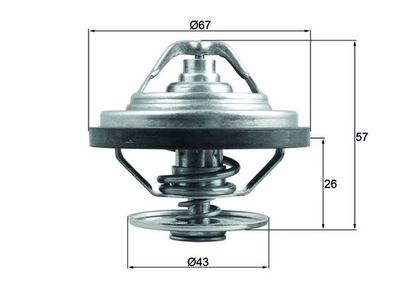 Thermostat, coolant MAHLE TX 158 87