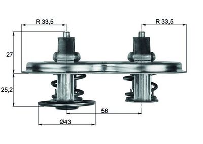 Thermostat, coolant MAHLE TX 33 88D