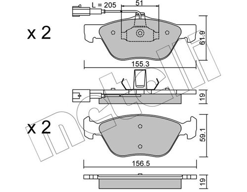 METELLI 22-0083-1 Brake Pad Set, disc brake