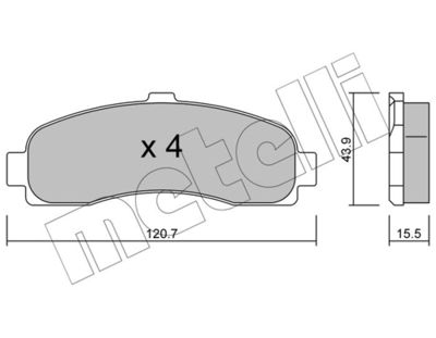 Brake Pad Set, disc brake METELLI 22-0145-0