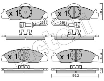 Brake Pad Set, disc brake METELLI 22-0368-0