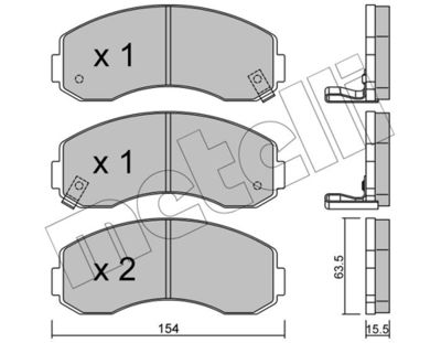 Brake Pad Set, disc brake METELLI 22-0377-0