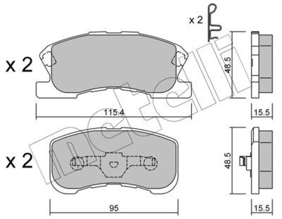 Brake Pad Set, disc brake METELLI 22-0381-0