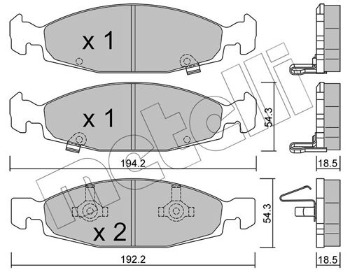 METELLI 22-0525-0 Brake Pad Set, disc brake