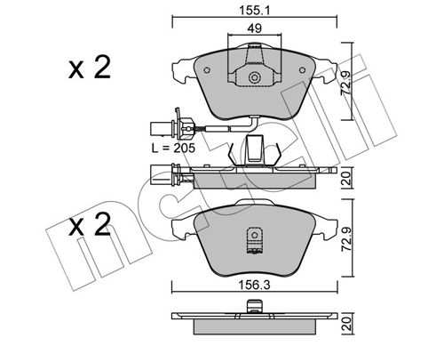 METELLI 22-0549-0 Brake Pad Set, disc brake