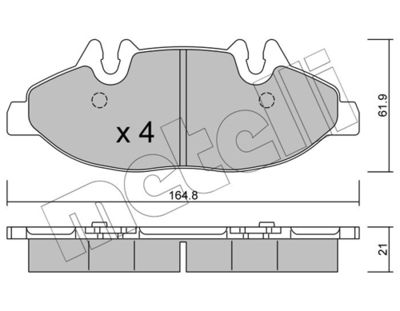 Brake Pad Set, disc brake METELLI 22-0575-0