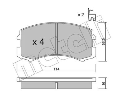Brake Pad Set, disc brake METELLI 22-0736-0