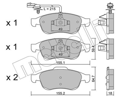 Brake Pad Set, disc brake METELLI 22-0817-3