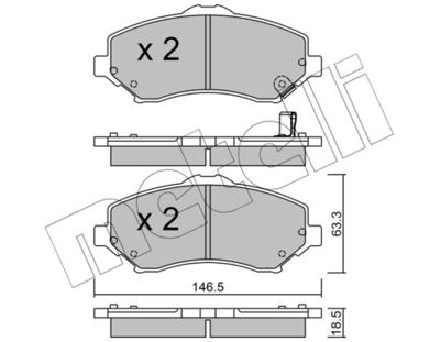 Brake Pad Set, disc brake METELLI 22-0862-1