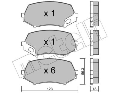 Brake Pad Set, disc brake METELLI 22-0874-0