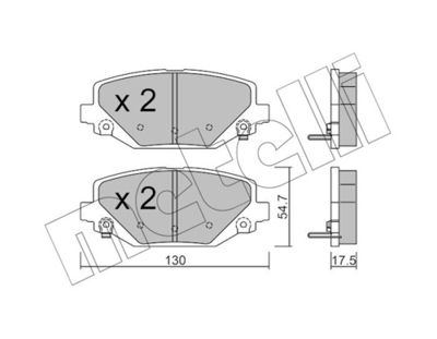 Brake Pad Set, disc brake METELLI 22-0947-0