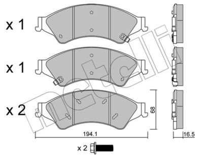 Brake Pad Set, disc brake METELLI 22-0971-0