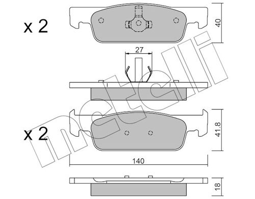 METELLI 22-0975-3 Brake Pad Set, disc brake