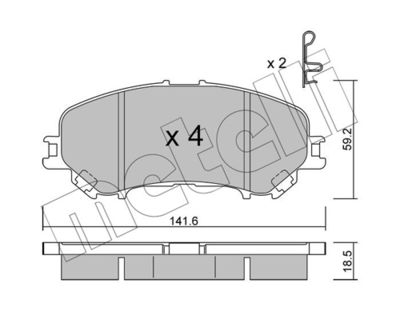 Brake Pad Set, disc brake METELLI 22-1010-0