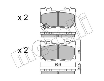 Brake Pad Set, disc brake METELLI 22-1030-0