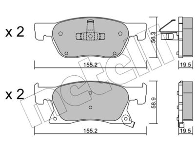 Brake Pad Set, disc brake METELLI 22-1114-0