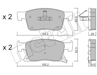 Brake Pad Set, disc brake METELLI 22-1115-0