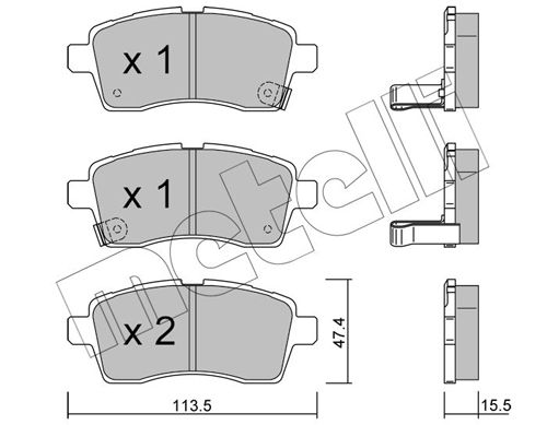 METELLI 22-1162-0 Brake Pad Set, disc brake