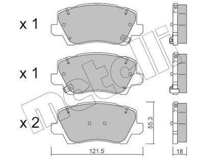 Brake Pad Set, disc brake METELLI 22-1165-0