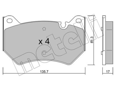 Brake Pad Set, disc brake METELLI 22-1170-0