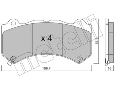 Brake Pad Set, disc brake METELLI 22-1182-0