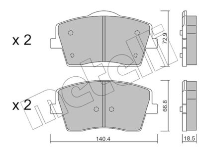 Brake Pad Set, disc brake METELLI 22-1186-0