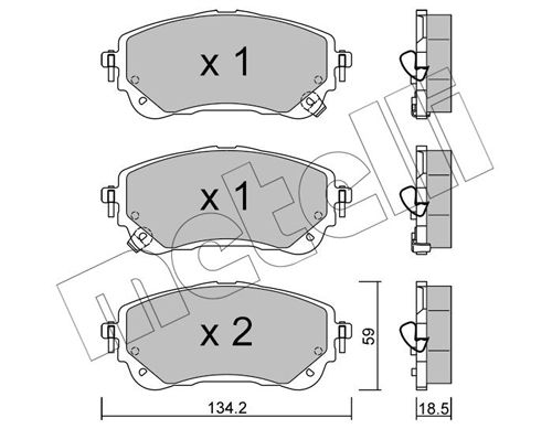 METELLI 22-1234-0 Brake Pad Set, disc brake