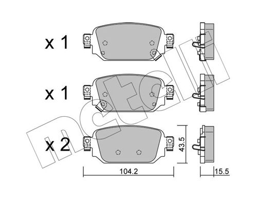 METELLI 22-1238-0 Brake Pad Set, disc brake