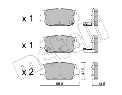 Brake Pad Set, disc brake METELLI 22-1240-0