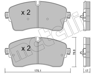 Brake Pad Set, disc brake METELLI 22-1250-0