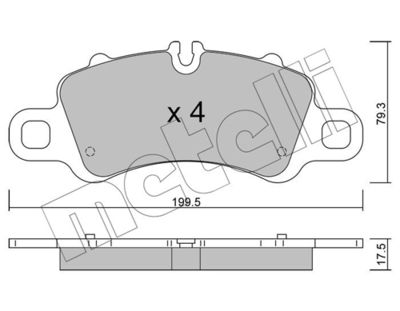 Brake Pad Set, disc brake METELLI 22-1254-0