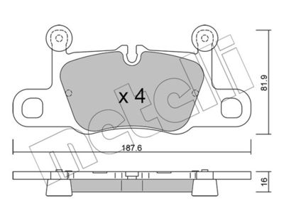 Brake Pad Set, disc brake METELLI 22-1258-0