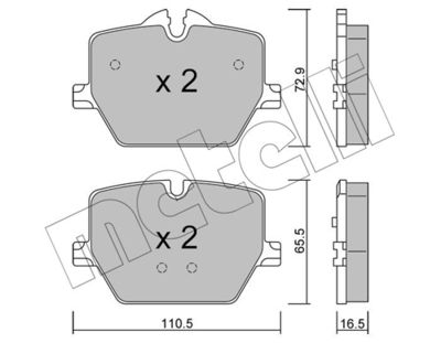 Brake Pad Set, disc brake METELLI 22-1266-0