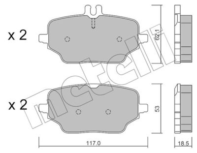 Brake Pad Set, disc brake METELLI 22-1273-0