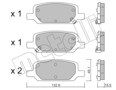 Brake Pad Set, disc brake METELLI 22-1278-0