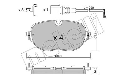 Brake Pad Set, disc brake METELLI 22-1318-0