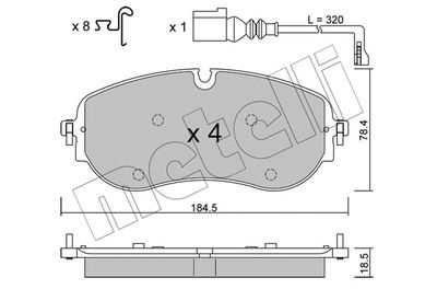 Brake Pad Set, disc brake METELLI 22-1320-0
