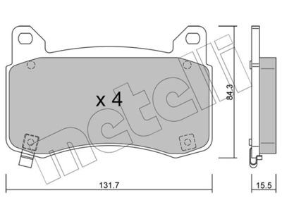 Brake Pad Set, disc brake METELLI 22-1333-0