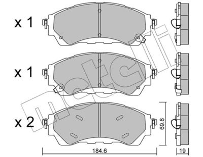 Brake Pad Set, disc brake METELLI 22-1343-0