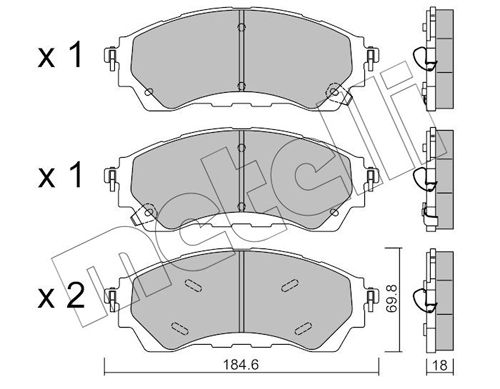METELLI 22-1343-1 Brake Pad Set, disc brake