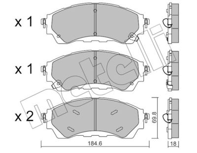 Brake Pad Set, disc brake METELLI 22-1343-1