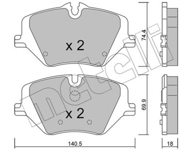 Brake Pad Set, disc brake METELLI 22-1354-0
