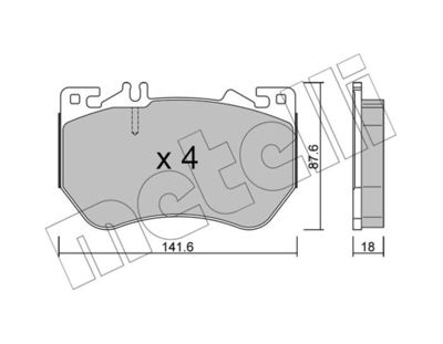 Brake Pad Set, disc brake METELLI 22-1358-0