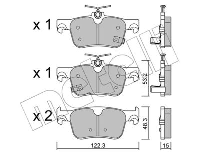 Brake Pad Set, disc brake METELLI 22-1363-0