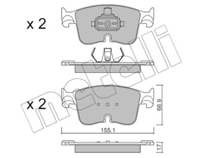 Brake Pad Set, disc brake METELLI 22-1383-0