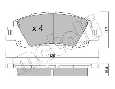 Brake Pad Set, disc brake METELLI 22-1410-0