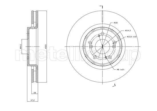METELLI 23-1829C Brake Disc